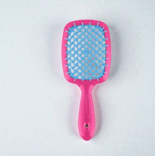  Зображення Janeke Superbrush the original гребінець продувна, щітка для волосся малинового кольору з синім 
